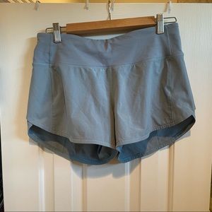 LuLu Lemon, Blue grey athletic shorts, size 6 tall